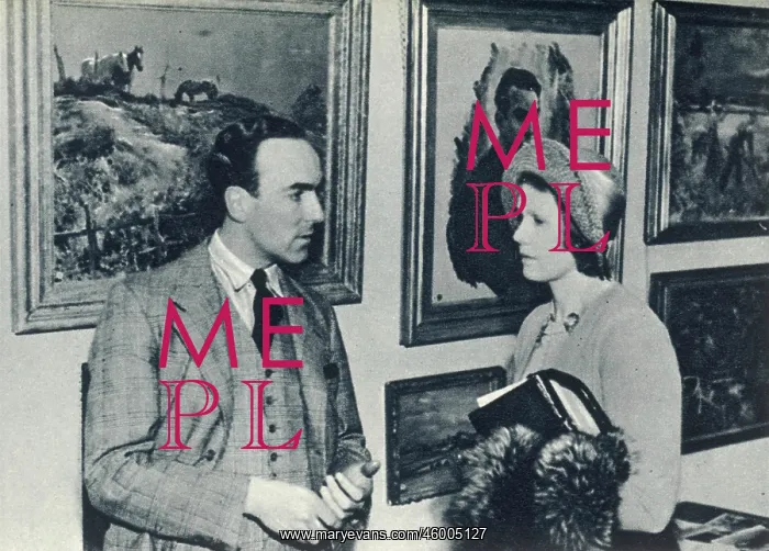 : Edward Seago and Lady Melchett at his exhibition : Edward Seago and Lady Melchett at his exhibition