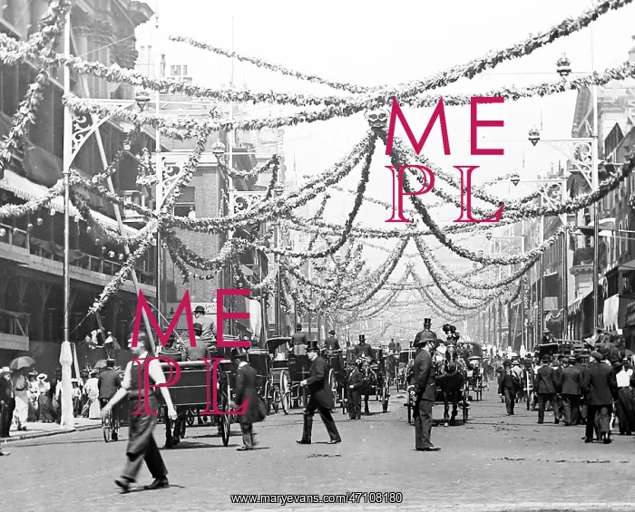 : Edward VII Coronation decorations, St. James's Street : Edward VII Coronation decorations, St. James's Street