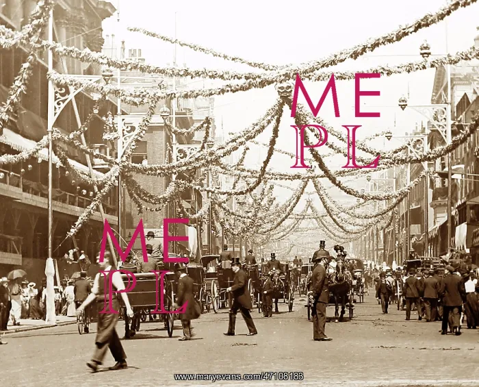 : Edward VII Coronation decorations, St. James's Street : Edward VII Coronation decorations, St. James's Street