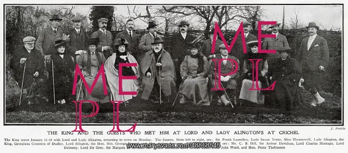 : Edward VII & guests of Lord & Lady Alington's, Crichel 1909 : Edward VII & guests of Lord & Lady Alington's, Crichel 1909