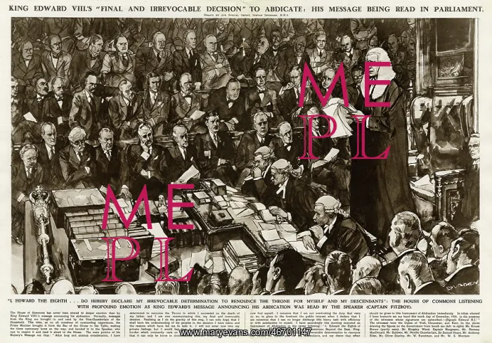 : Edward VIII abdication message read in Parliament : Edward VIII abdication message read in Parliament