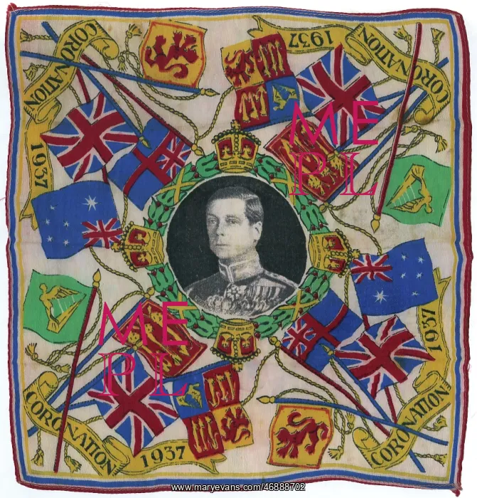 : Edward VIII Coronation handkerchief : Edward VIII Coronation handkerchief