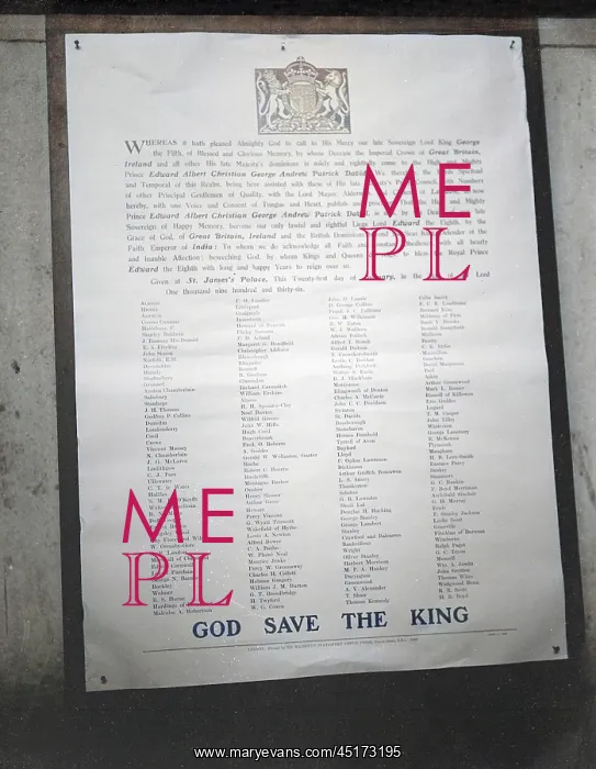 : EDWARD VIII PROCLAMATION : EDWARD VIII PROCLAMATION