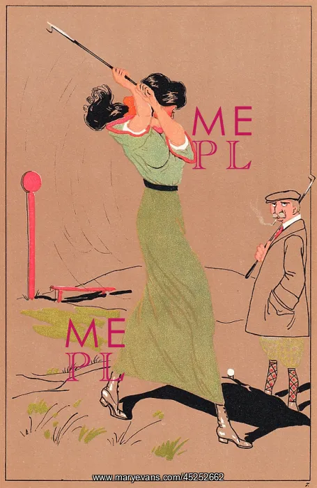  : Edwardian golfer about to tee off