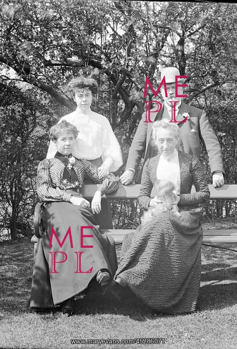 : Edwardian group in garden : Edwardian group in garden