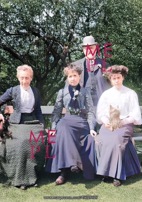 : Edwardian group in garden : Edwardian group in garden