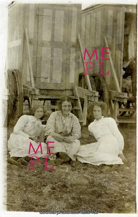 : Edwardian Ladies on the Beach, Paignton, Devon : Edwardian Ladies on the Beach, Paignton, Devon