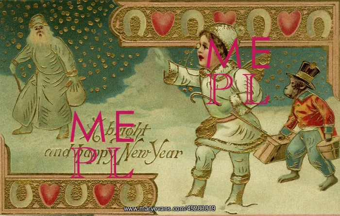 : Edwardian New Year postcard : Edwardian New Year postcard