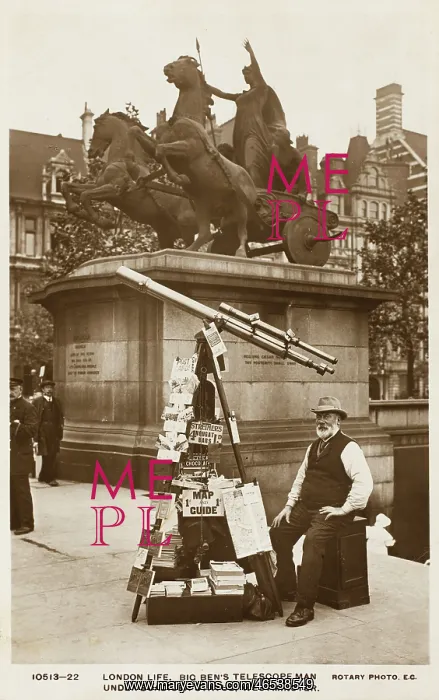 : Edwin Crcker, Big Ben Telescope Man - Westminster Bridge : Edwin Crcker, Big Ben Telescope Man - Westminster Bridge