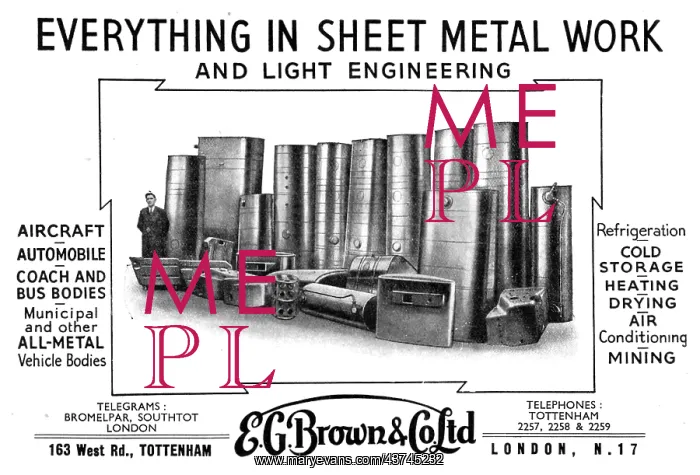 : E.G.Brown Aircraft Light Engineering & Sheet Metal Work : E.G.Brown Aircraft Light Engineering & Sheet Metal Work