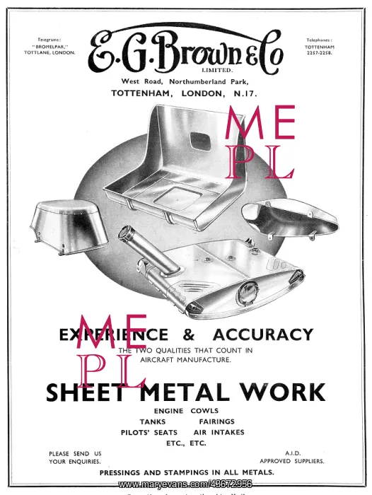 : E.G.Brown Aircraft Sheet Metal Work : E.G.Brown Aircraft Sheet Metal Work