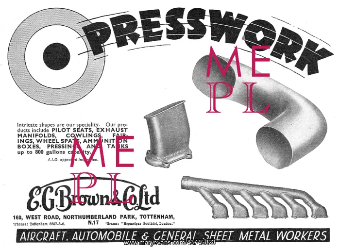 : E.G.Brown Aircraft Sheet Metal Work : E.G.Brown Aircraft Sheet Metal Work