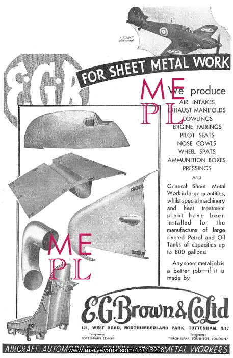 : E.G.Brown - Sheet Metal & Presswork For : E.G.Brown - Sheet Metal & Presswork For