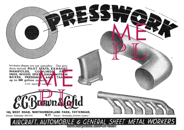 : E.G.Brown - Sheet Metal & Presswork For : E.G.Brown - Sheet Metal & Presswork For