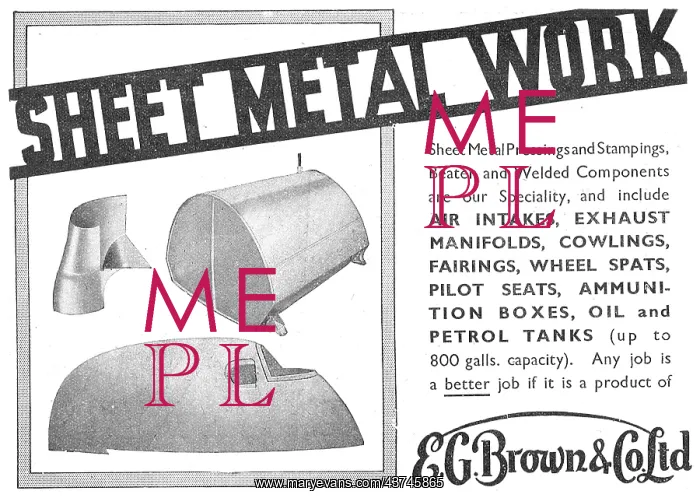 : E.G.Brown - Sheet Metal & Presswork For : E.G.Brown - Sheet Metal & Presswork For