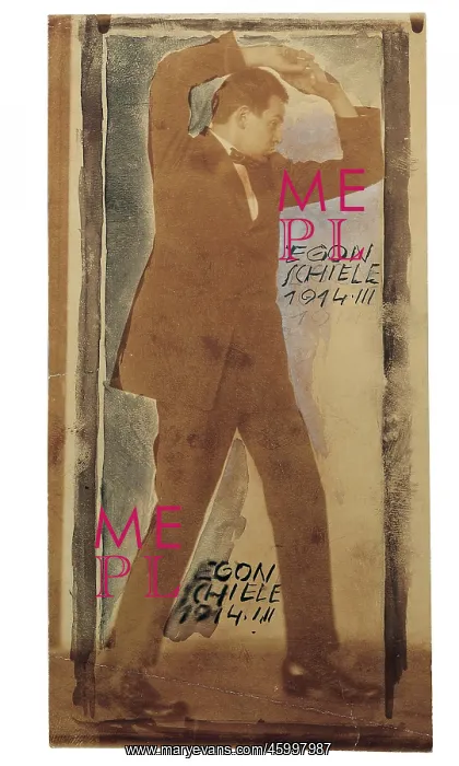: Egon Schiele with raised arms : Egon Schiele with raised arms
