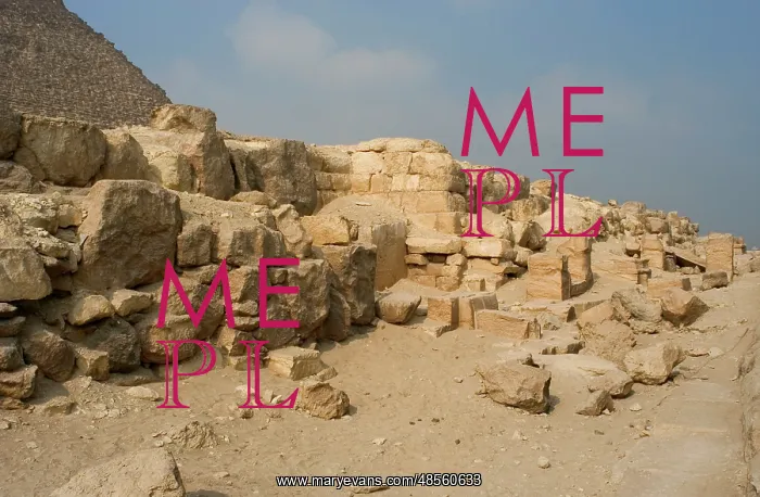 : Egypt. Blocks of stone fallen from one of three satellite py : Egypt. Blocks of stone fallen from one of three satellite py