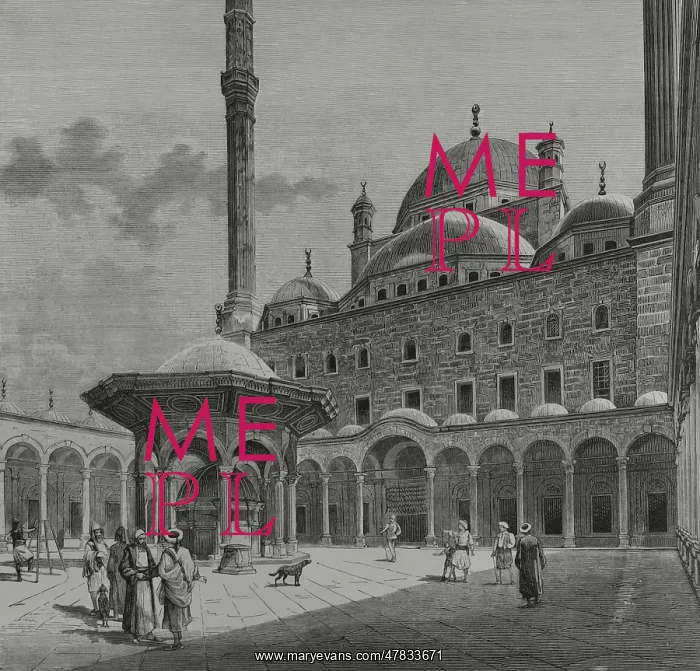 : Egypt, Cairo. Courtyard and ablution fountain : Egypt, Cairo. Courtyard and ablution fountain