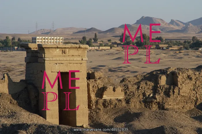 : Egypt. Dendera. Temple of Hathor. Mud wall portion surroundi : Egypt. Dendera. Temple of Hathor. Mud wall portion surroundi