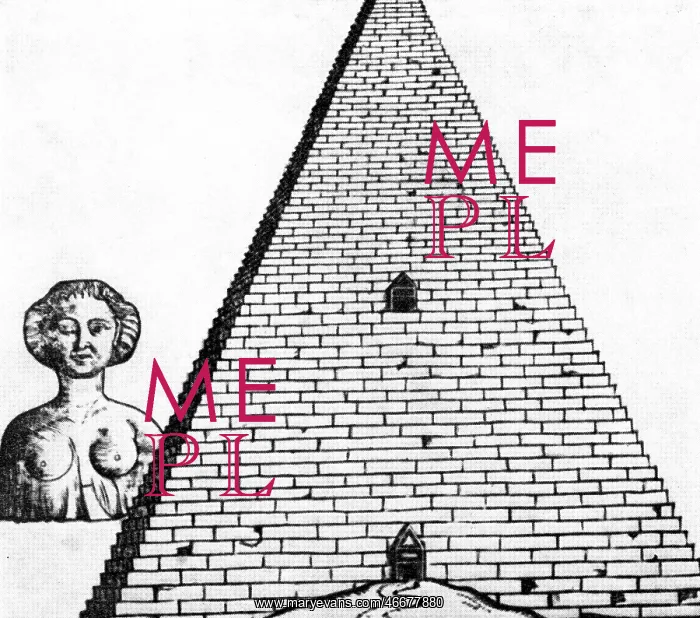 : Egypt, Giza, pyramid of Cheops and Sphinx, drawing : Egypt, Giza, pyramid of Cheops and Sphinx, drawing