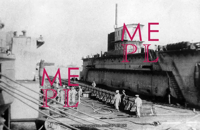 : Egypt Port Said HMS Implacable alongside a captured : Egypt Port Said HMS Implacable alongside a captured