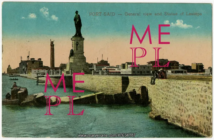 : Egypt - Port Said - Statue of Ferdinand de Lesseps : Egypt - Port Said - Statue of Ferdinand de Lesseps