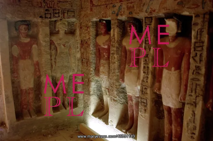 : Egyptian Art. Necropolis of Saqqara. Mastaba. Room decorated : Egyptian Art. Necropolis of Saqqara. Mastaba. Room decorated
