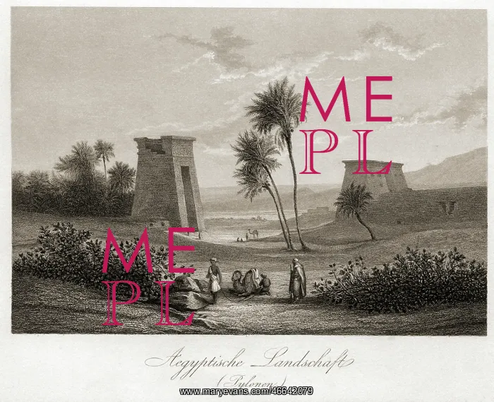  : Egyptian landscape with pylons