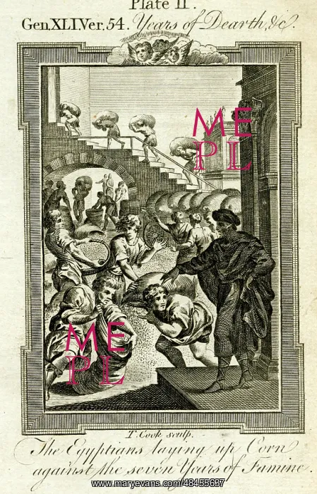 : Egyptians laying up corn against famine : Egyptians laying up corn against famine