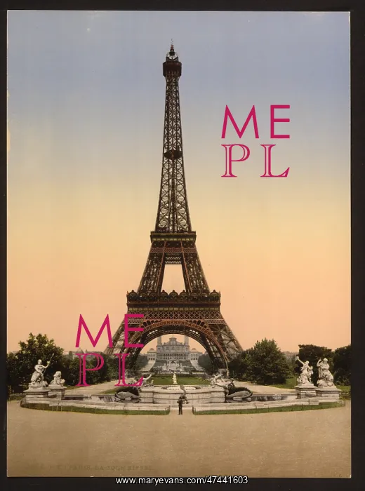 : Eiffel Tower, full-view looking toward the Trocadero, Exposi : Eiffel Tower, full-view looking toward the Trocadero, Exposi