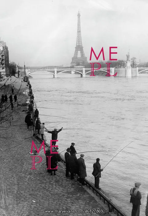 : Eiffel tower and Seine : Eiffel tower and Seine