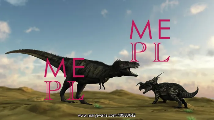 : An Einiosaurus is confronted by a Tyrannosaurus Rex : An Einiosaurus is confronted by a Tyrannosaurus Rex