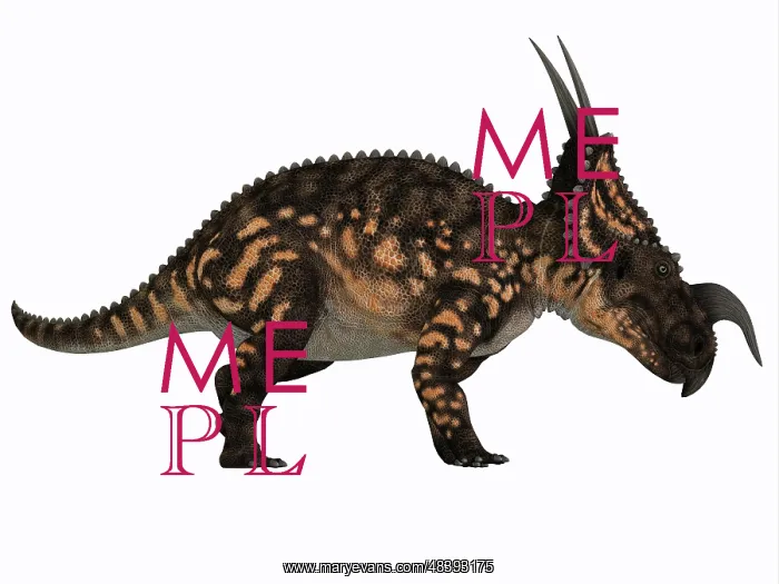 : Einiosaurus dinosaur, side view : Einiosaurus dinosaur, side view