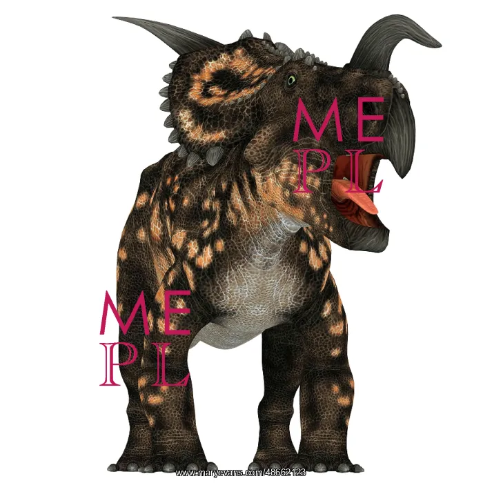 : Einiosaurus dinosaur, front view : Einiosaurus dinosaur, front view