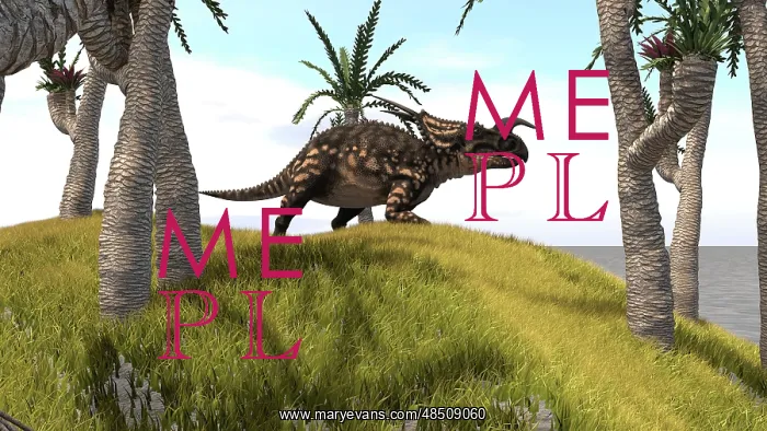 : Einiosaurus on a grassy hill : Einiosaurus on a grassy hill