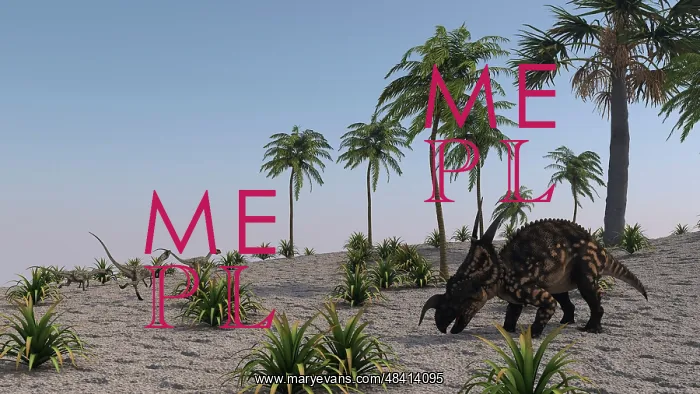 : Einiosaurus grazing in a tropical climate : Einiosaurus grazing in a tropical climate