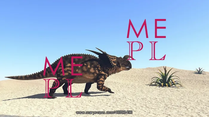 : Einiosaurus walking across a barren landscape : Einiosaurus walking across a barren landscape