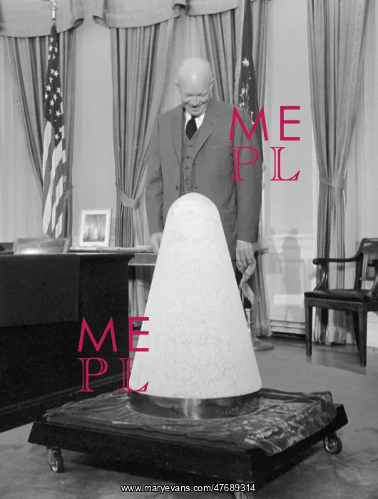 : Eisenhower and Missile Cone, 1957 : Eisenhower and Missile Cone, 1957