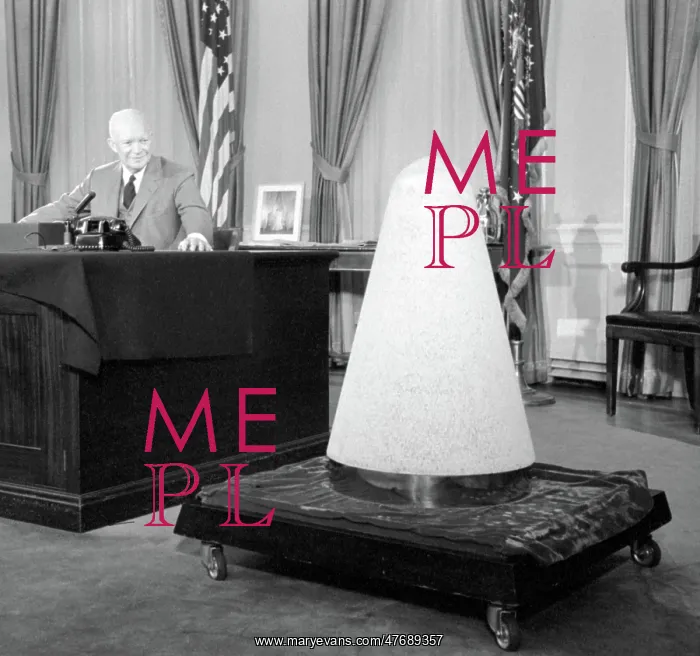 : Eisenhower and Missile Cone, 1957 : Eisenhower and Missile Cone, 1957