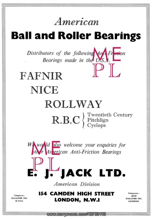 : E.J.Jack Ltd - Fafnir Nice Rollway RBC Bearings : E.J.Jack Ltd - Fafnir Nice Rollway RBC Bearings