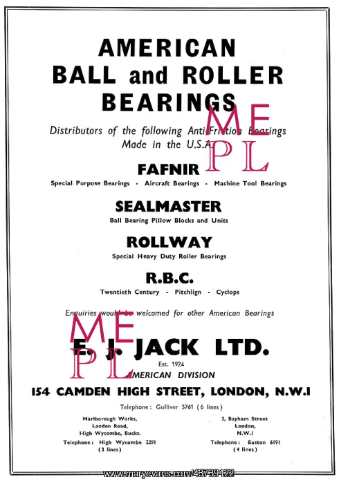 : E.J.Jack Ltd - Fafnir Nice Rollway RBC Bearings : E.J.Jack Ltd - Fafnir Nice Rollway RBC Bearings