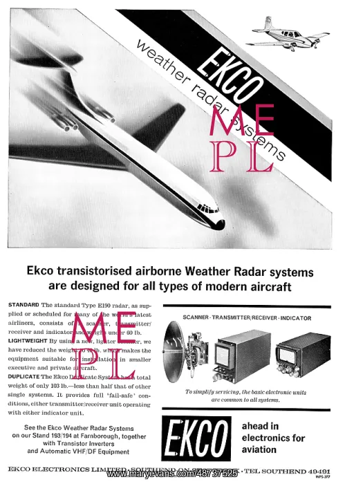 : Ekco Aircraft Weather Radar Systems : Ekco Aircraft Weather Radar Systems
