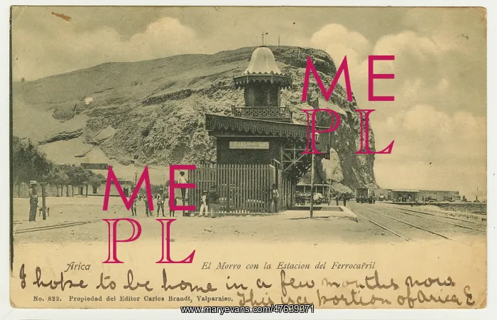 : El Morro and railway station, Arica, Chile, South America : El Morro and railway station, Arica, Chile, South America