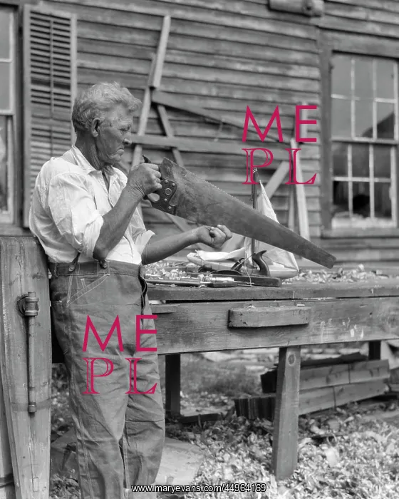 : Elderly Craftsman Checking the Straight Line of : Elderly Craftsman Checking the Straight Line of