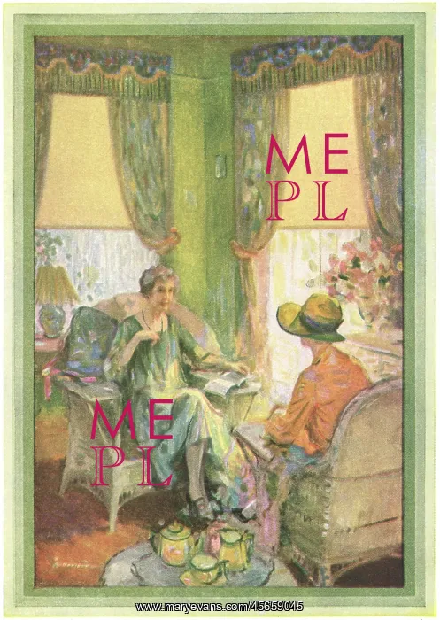 : Elderly women in conversation over a cup of tea, Delineator : Elderly women in conversation over a cup of tea, Delineator