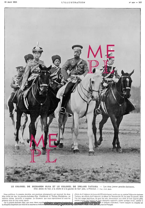 : The two eldest daughters of the Tsar on horseback : The two eldest daughters of the Tsar on horseback