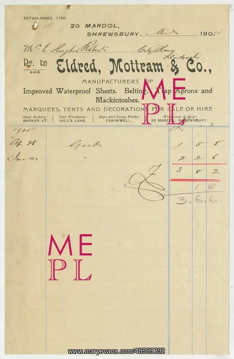 : Eldred, Mottram & Co, Shrewsbury : Eldred, Mottram & Co, Shrewsbury