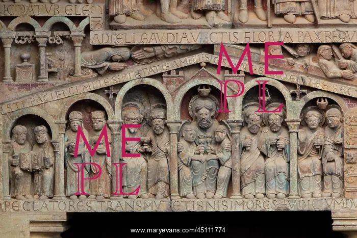 : Elected, Last Judgement tympanum, Abbatiale Sainte-Foy : Elected, Last Judgement tympanum, Abbatiale Sainte-Foy