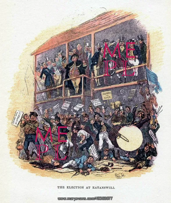 : The Election at Eatanswill an illustration by : The Election at Eatanswill an illustration by