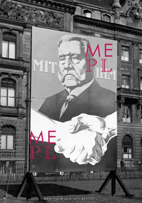 : Election poster of Hindenburg for the Reich : Election poster of Hindenburg for the Reich